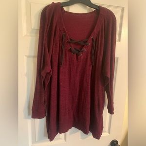 Red soft shirt, size 26/28